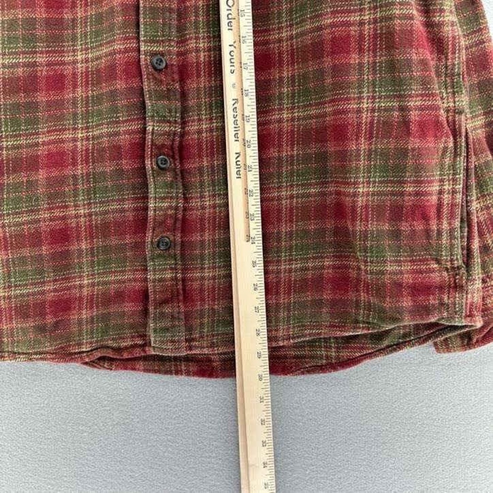 Orvis Heavyweight Red Green Plaid Flannel Button Up Shirt Jacket‎ Pockets XL - Picture 5 of 10